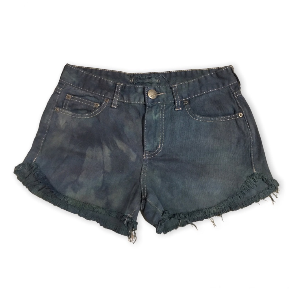 Free Prople Teal Tie Dye Demin Shorts